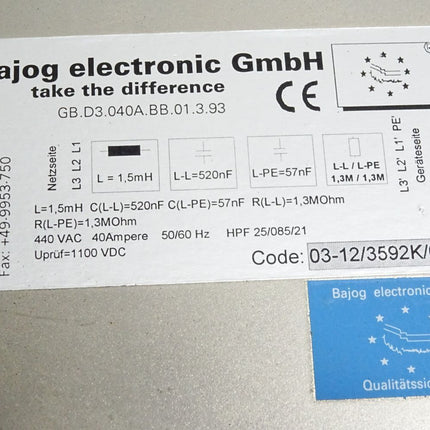 Bajog Electronic Netzfilter GB.D3.040A.BB.01.3.93