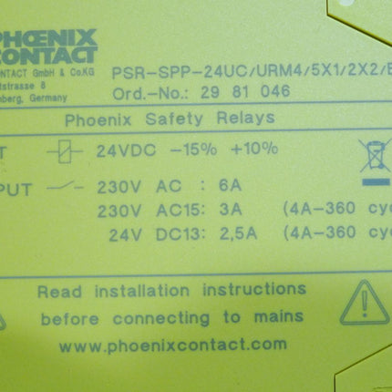 Phoenix Contact 2981046 Safety Relay PSR-SPP- 24UC/URM4/5X1/2X2/B / Neuwertig