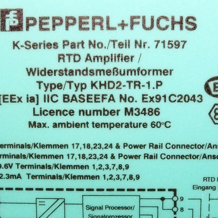 Pepperl+Fuchs 71597 RTD Amplifier Widerstandsmeßumformer KHD2-TR-1.P / Neu OVP