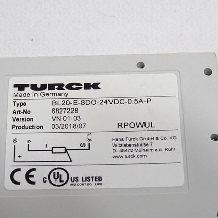 Turck BL20-E-8DO-24VDC-0.5A-P BL20 Economy Module