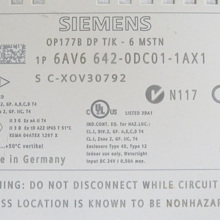 Siemens Backcover Rückschale Panel OP177B 6AV6642-0DC01-1AX1 6AV6 642-0DC01-1AX1