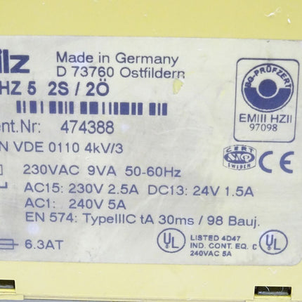 Pilz 474388 P2HZ 5 2S/2Ö