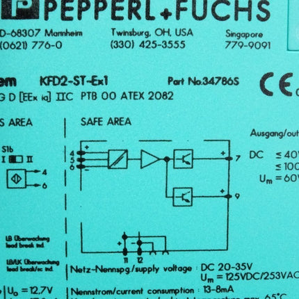 Pepperl+Fuchs 34786 34786S KFD2-ST-Ex1 Trennschaltverstärker / Neuwertig OVP