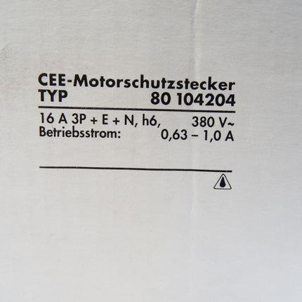 Nolta CEE-Motorschutzstecker 80104204 0.63A-1.0A / Neu OVP