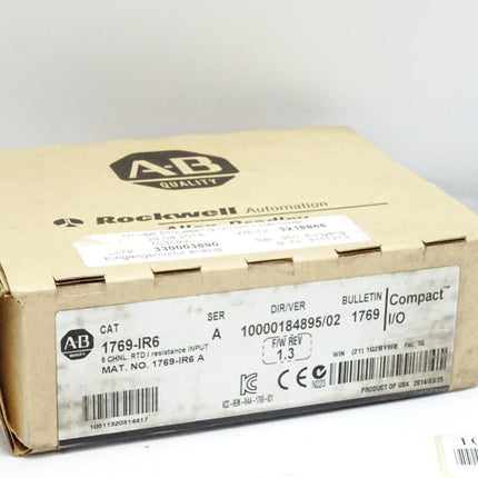 Allen Bradley CompactLogix 6 Pt RTD Module 1769-IR6 / Neu OVP