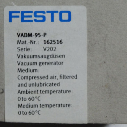 Festo 162516 Festo VADM-95-P Vakuumsaugdüse / Neu OVP