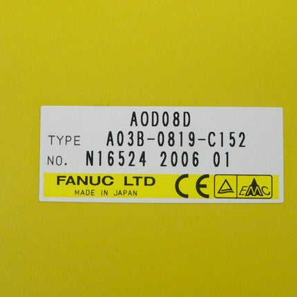 Fanuc A0D08D digitale Ausgabeeinheit A03B-0819-C152 // N16524 2006 01 NEU