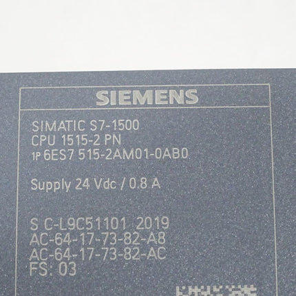 Siemens S7-1500 CPU1515-2 PN 6ES7515-2AM01-0AB0 6ES7 515-2AM01-0AB0