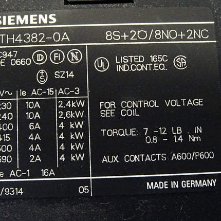 Siemens 3TH4382-0A Hilfsschütz / Neu OVP