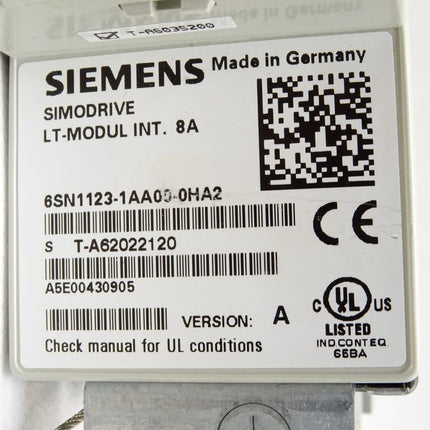 Siemens Simodrive LT-Modul INT. 8A 6SN1123-1AA00-0HA2 Version A- erneuert