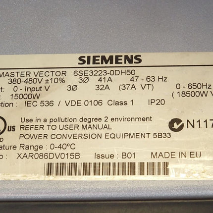 Siemens MIDIMASTER Vector 6SE3223-0DH50 15kW