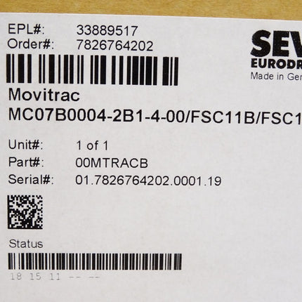 SEW Eurodrive Movitrac MC07B0004-2B1-4-00/FSC11B/FSC11B / Neu OVP