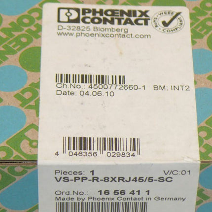 NEU-Versiegelt Phoenix Contact VS-PP-R-8XRJ45/5-SC Steckverbinder 1656411