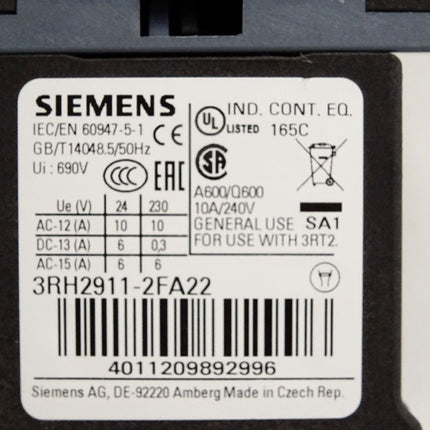 Siemens Sirius Leistungsschütz 3RT2016-2EP01 + 3RH2911-2FA22