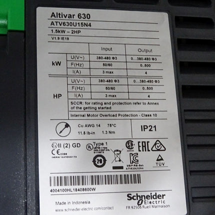 Schneider Electric Altivar 630 ATV630U15N4 1.5kW / Neu