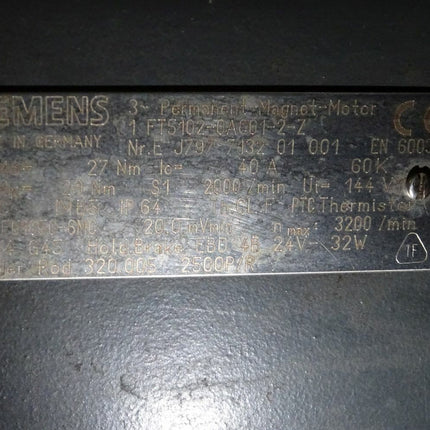 Siemens 3~ Permanent-Magnet Motor 1FT5102-0AC01-2-Z