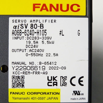 Fanuc Servo Amplifier A06B-6240-H105 5.5kW / Neuwertig