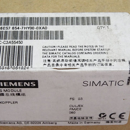 Siemens Y-Koppler 6ES7654-7HY00-0XA0 6ES7 654-7HY00-0XA0 / Neu OVP