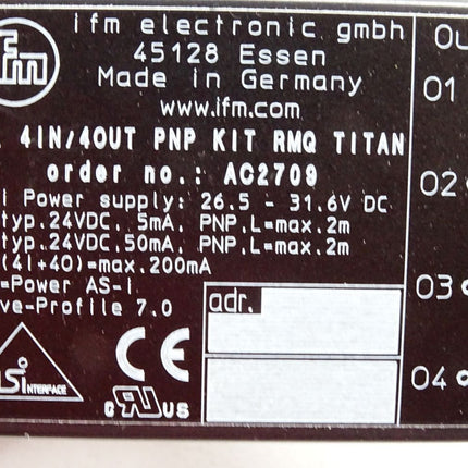 Ifm electronic AC2709 AC 2709 AS-Interface Platinenmodul CabinetModule 4DI 4DO T W / Neu OVP