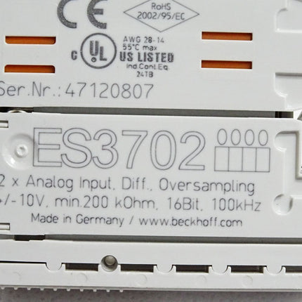 Beckhoff ES3702 EtherCAT-Klemme 2-Kanal-Analog-Eingang