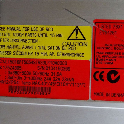 Danfoss 175Z4305 VLT5016PT5C54STR3DLF10A00C0 Frequenzumrichter 15kW