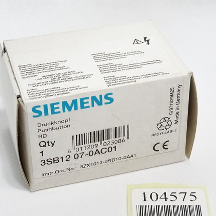 Siemens Druckknopf 3SB1207-0AC01 3SB1400-0C 3SB1400-2A / Neu OVP