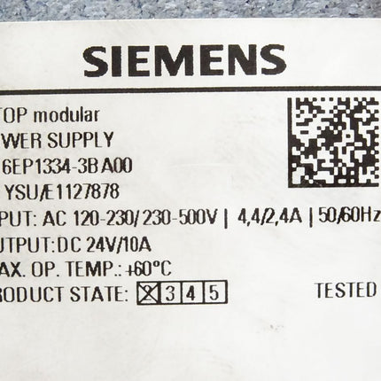 Siemens Sitop modular 6EP1334-3BA00 6EP1 334-3BA00 Stromversorgung