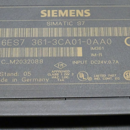 Siemens Simatic S7-300 6ES7361-3CA01-0AA0 / 6ES7 361-3CA01-0AA0