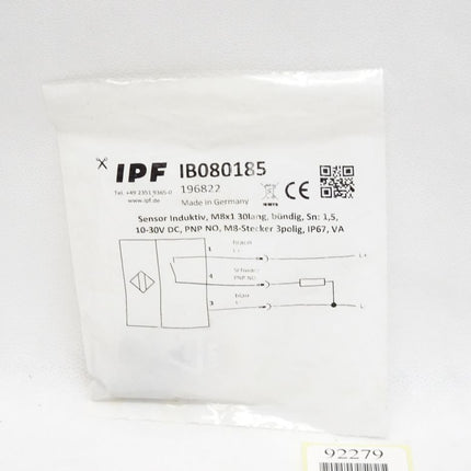 Ipf electronic Sensor Induktiv Norm-Schaltabstand IB080185 / Neu OVP