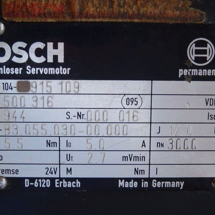 Bosch Bürstenloser Servomotor 0133500316 SE-B3.055.030-00.000 3000min-1