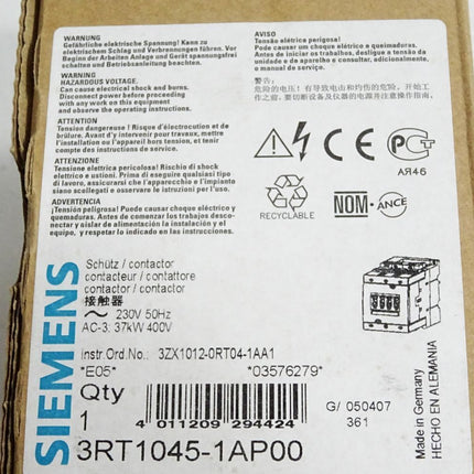 Siemens Schütz 3RT1045-1AP00 / Neu OVP