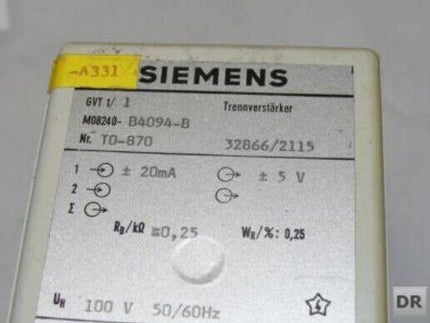 SIEMENS GVT 1/1 / Trennverstärker / M08240- B4094-B / M08240-B4094-B Nr. T0-870