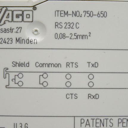 Wago 750-650 Serielle Schnittstelle RS-232 C