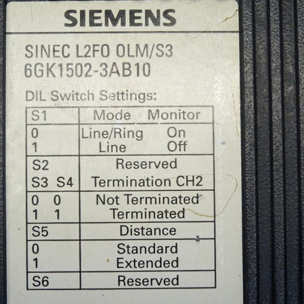 Siemens Sinec L2FO OLM/S3 / 6GK1502-3AB10