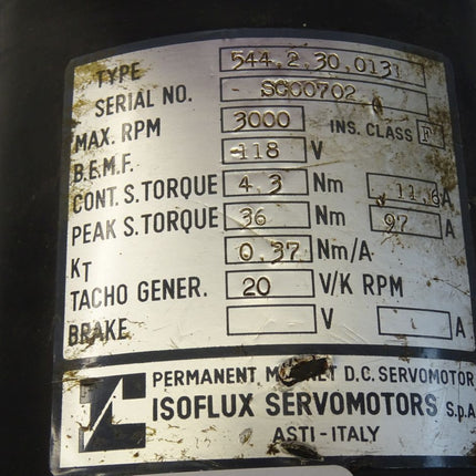 ISOFLUX 544.2.30.0131 Permanent Magnet Motor Servomotor 5442300131