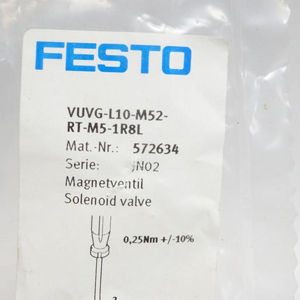 Festo Magnetventil 572634 VUVG-L10-M52-RT-M5-1R8L / Neu OVP