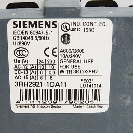 Siemens Sirius Leistungsschütz 3RT2026-2AP00 + 3RH2921-1DA11