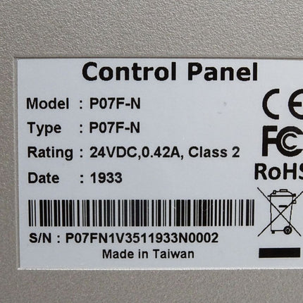 Control Panel P07F-N Touch Screen HMI