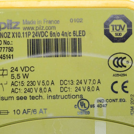 Pilz 777750 PNOZ X10.11P 24VDC 6n/o 4n/c 6LED