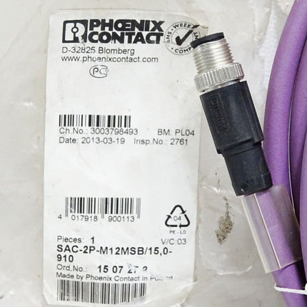 Phoenix Contact 1507272 SAC-2P-M12MSB/15,0-910 Bussystem-Kabel / Neu OVP