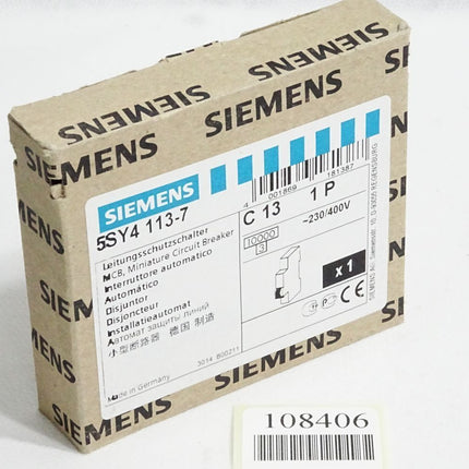 Siemens Leitungsschutzschalter C13 1P 5SY4113-7 / Neu OVP