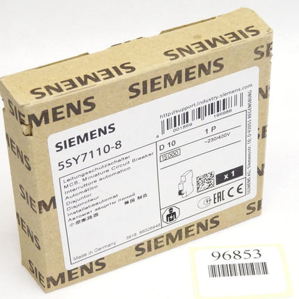 Siemens Leitungsschutzschalter 5SY7110-8 D10 / Neu OVP versiegelt