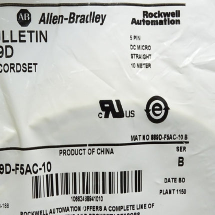 Allen Bradley 889D-F5AC-10 889 DC Micro Cable / Neu OVP