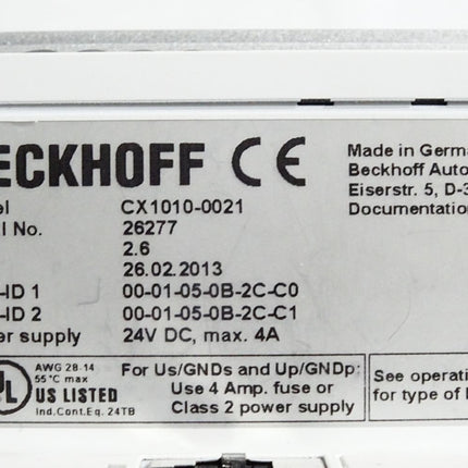 Beckhoff CX1010-0021 CPU module  CX1010-N000