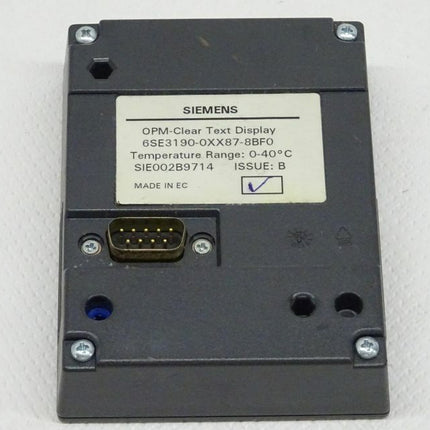 Siemens 6SE3190-0XX87-0BF0 OPM-Clear Text Display 6SE3 190-0XX87-0BF0 E:B