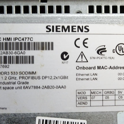 Siemens Simatic HMI IPC477C 6AV7884-2AB30-6GA0 6AV7 884-2AB30-6GA0 Erneuert