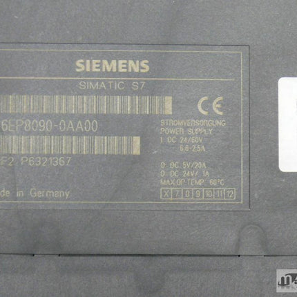 Siemens Simatic  6EP8090-0AA00 E.6 Power Supply 6EP8 090-0AA00