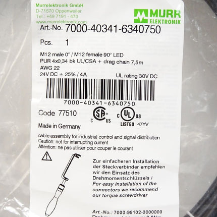 Murr Elektronik 7000-40341-6340750 / Neu OVP