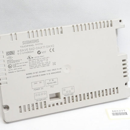 Siemens Backcover Rückschale Panel Touch TP177A 6AV6642-0AA11-0AX0 6AV6 642-0AA11-0AX0