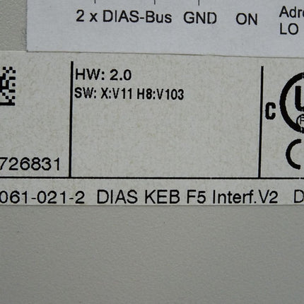 KEB Sigmatek DIAS F5 Interface DKI021 05-061-021-2 V2 / Neu